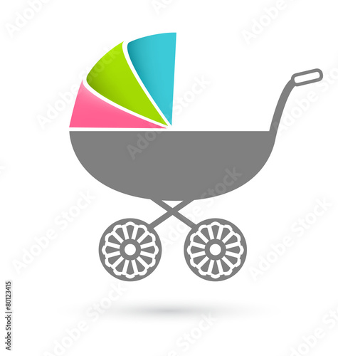 Baby carriage - pram icon isolated on white background