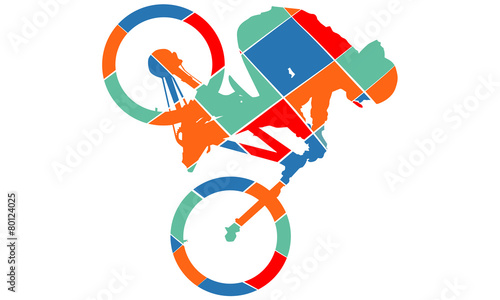 Bike silhouette pop art style