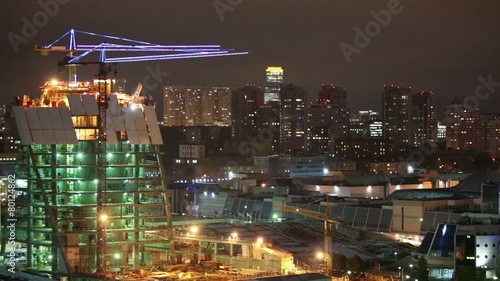 Construction of Tower Evolution at Moscow City in the evening photo