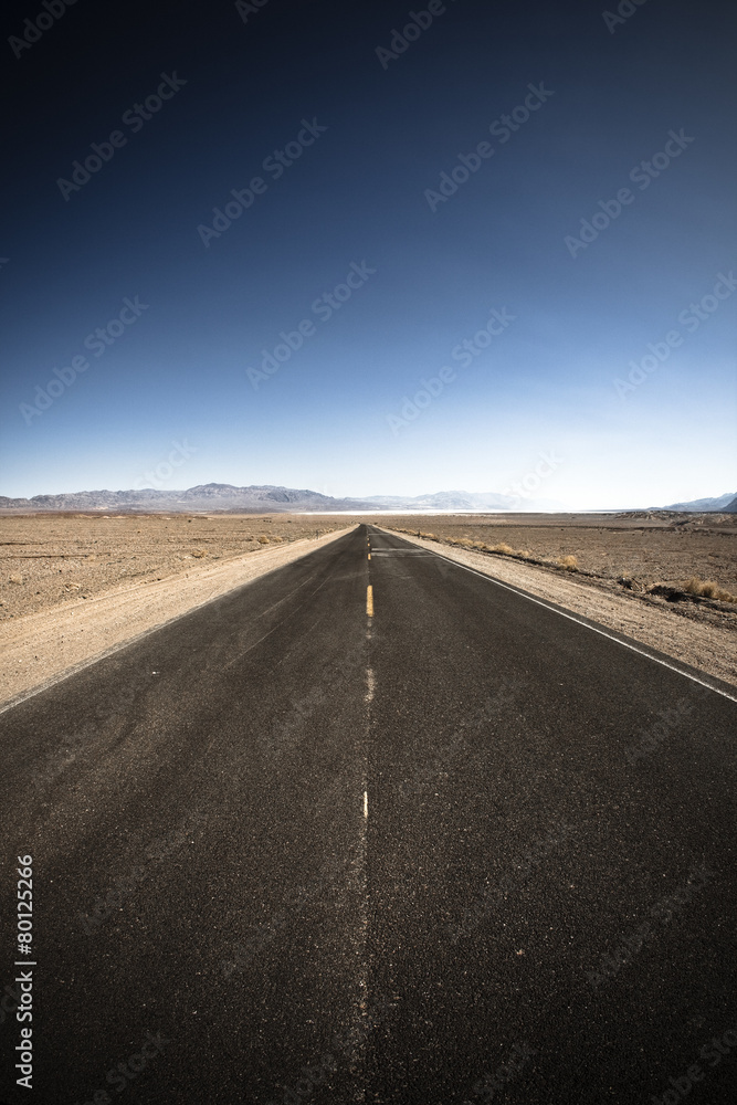 Asphalt Road in the Death Valley National Park, California