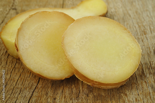 ginger on wooden background