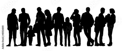 large group of people silhouettes set 6