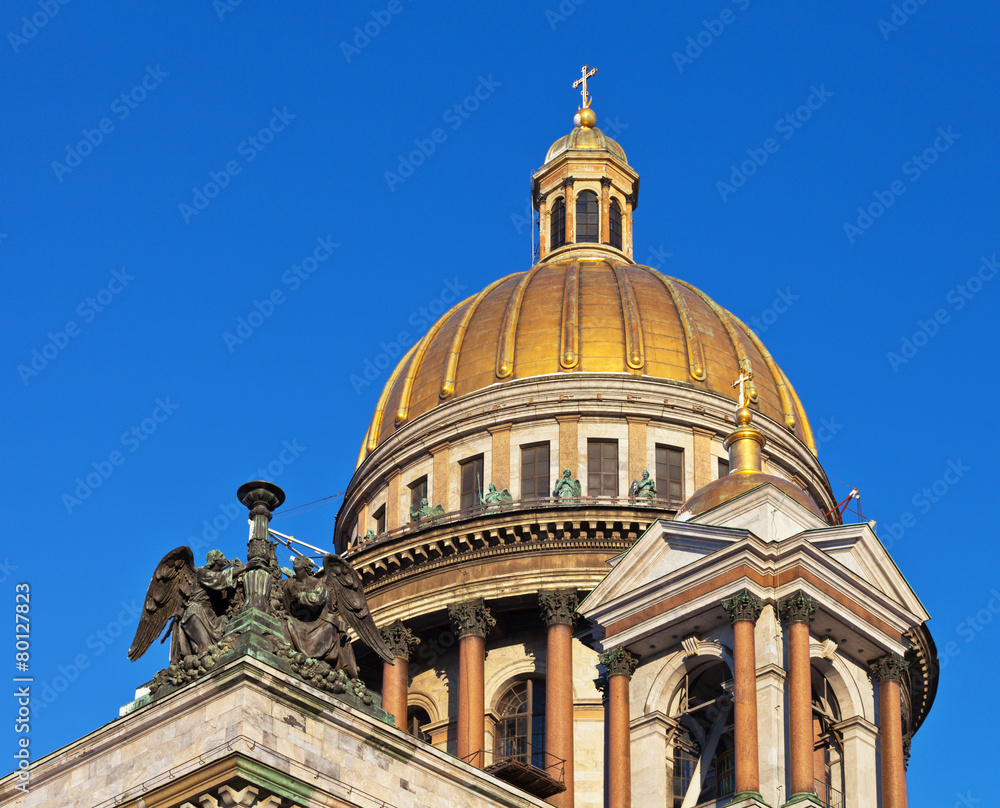 St. Petersburg. Gilded dome of St. Isaac's Cathedral