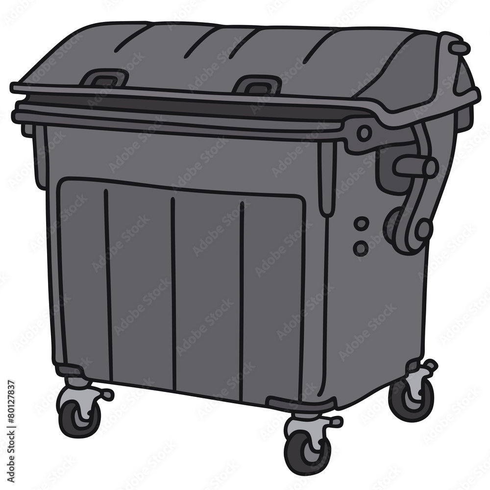 Black plastic garbage container Black plastic garbage container