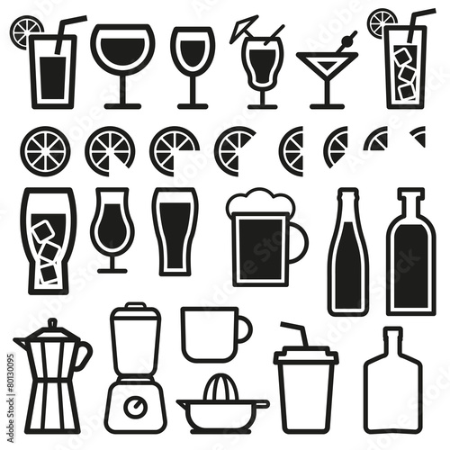Beverage vector thin line symbol icon