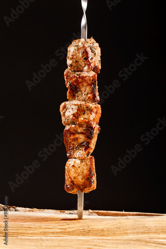 Schilderij op canvas Barbecue shish kebab grilled meat bbq