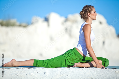 Yoga woman on nature