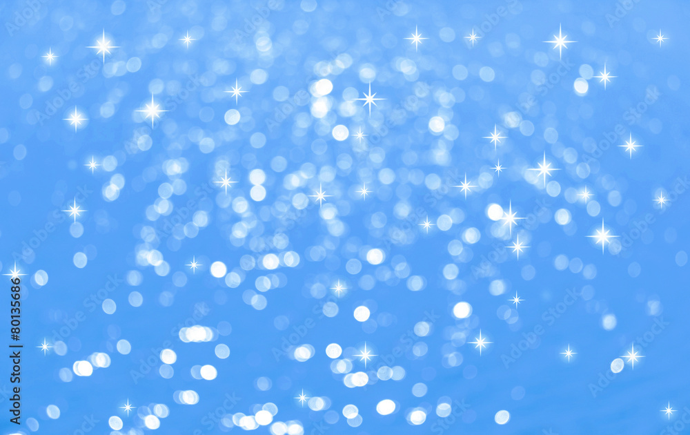 blue bokeh and star, Abstract circular bokeh background of Light