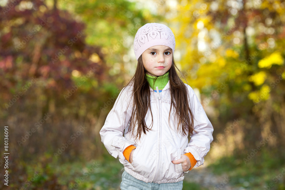 lovely girl in a beret in the forest lovely girl in a beret in the forest