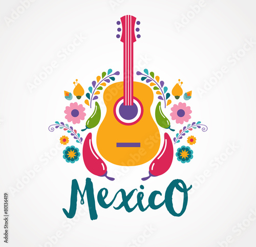 Mexico music and food elements
