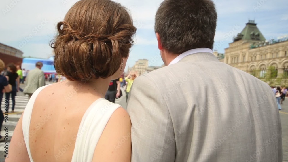 Around review bride with groom on Red Square Around review bride with groom on Red Square