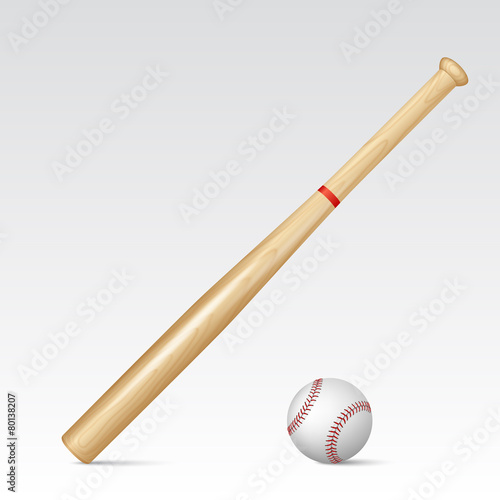 Baseball bat and baseball