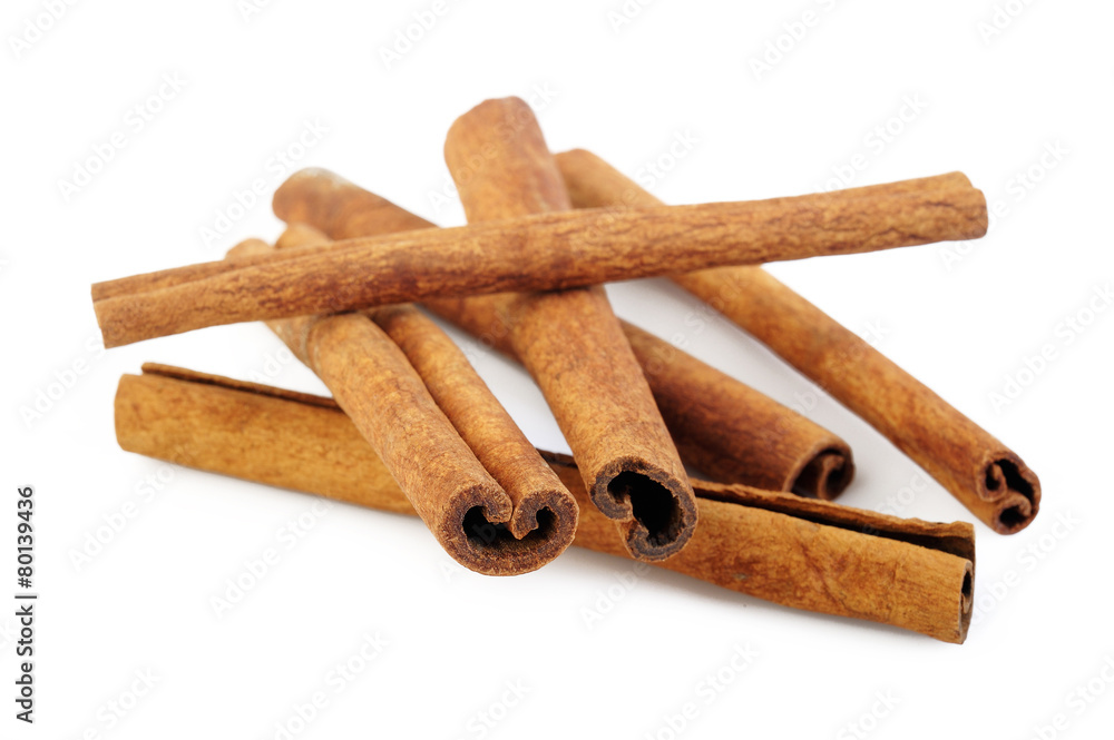 cinnamon stick spice isolated on white
