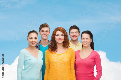 group of smiling teenagers