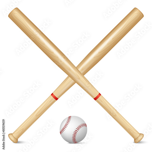 Realistic baseball bats and ball