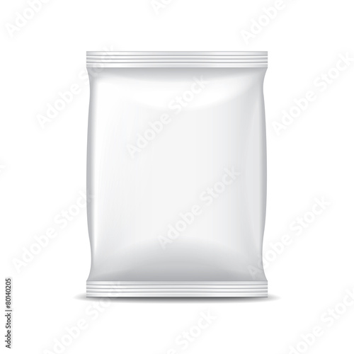 White foil packaging for food isolated vector
