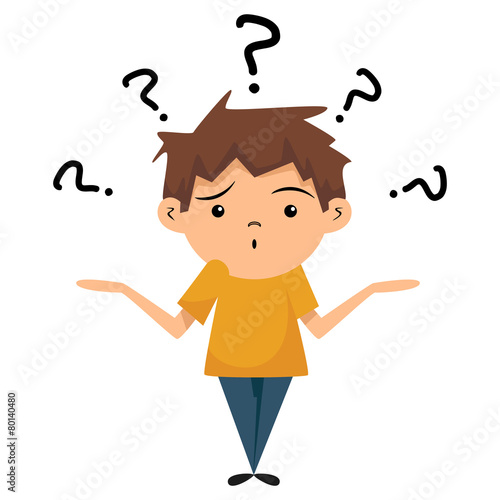 Confused child, shrugging shoulders
