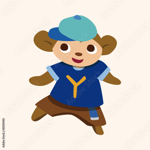 animal monkey cartoon theme elements