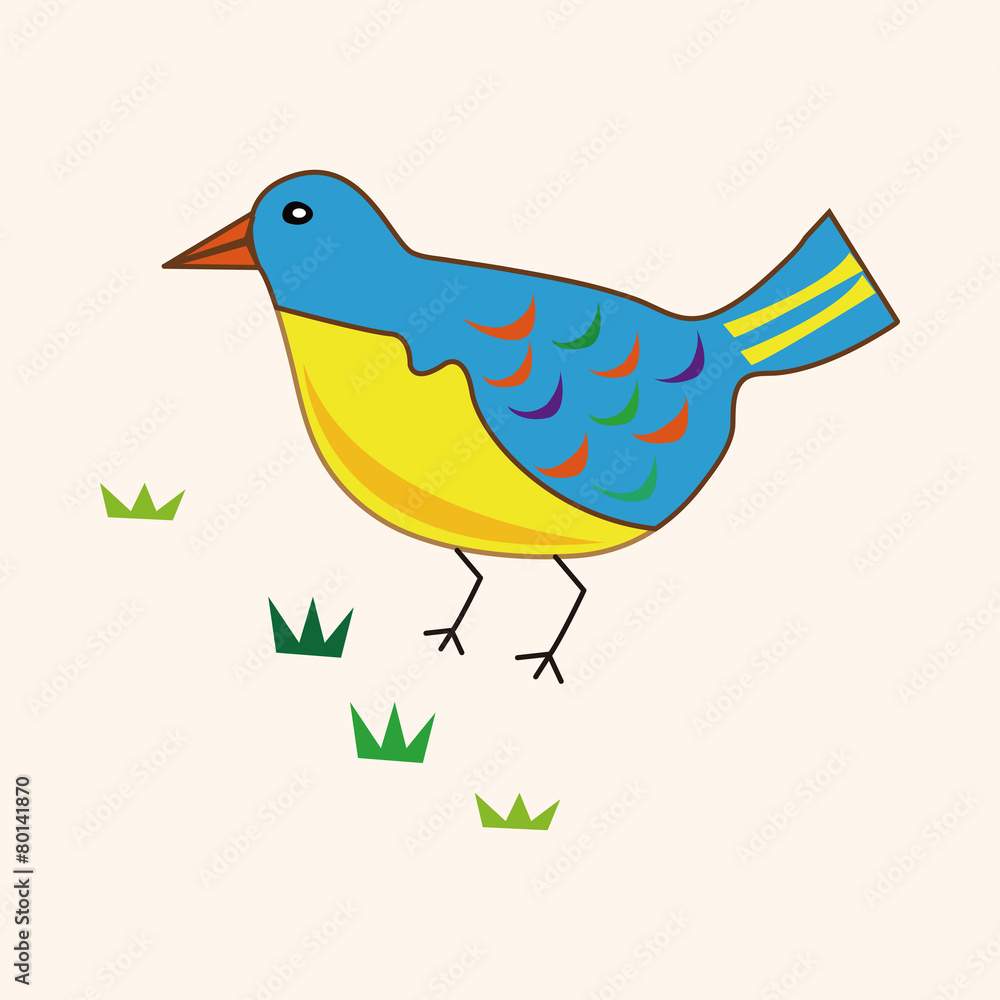 Obraz premium bird cartoon theme elements