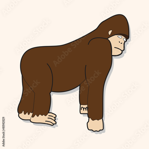 animal gorilla cartoon theme elements