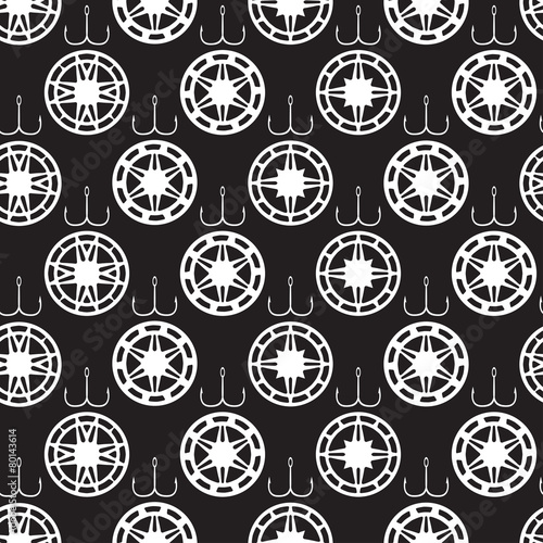 Seamless pattren a fishing theme vector