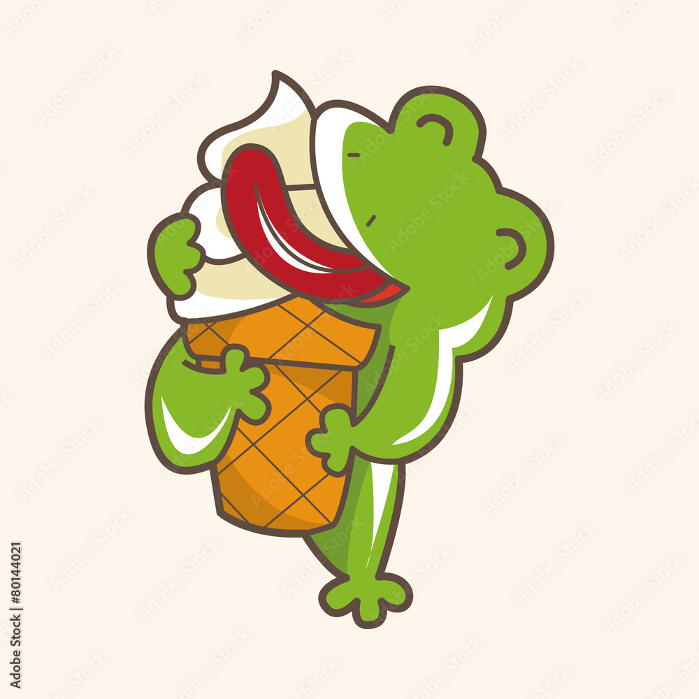 Obraz premium animal frog summer cartoon theme elements