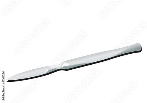 Realistic scalpel isolated on a white background