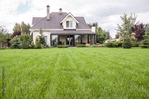 a private house with a garden in a rural area