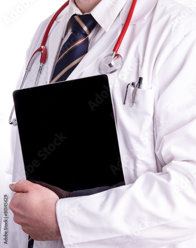 Male Doctor using a Digital Tablet