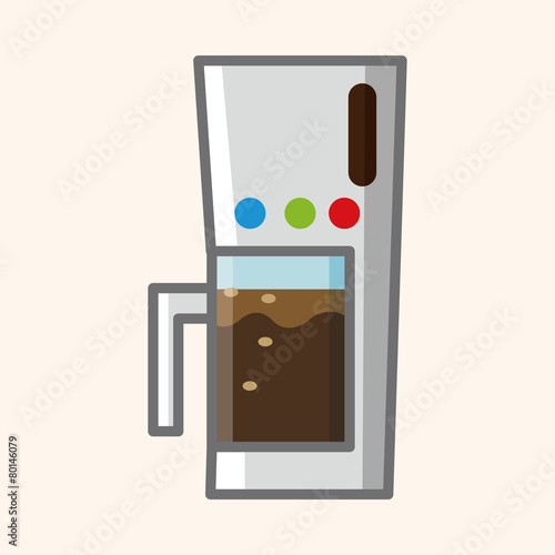 Home appliances theme coffee machine elements