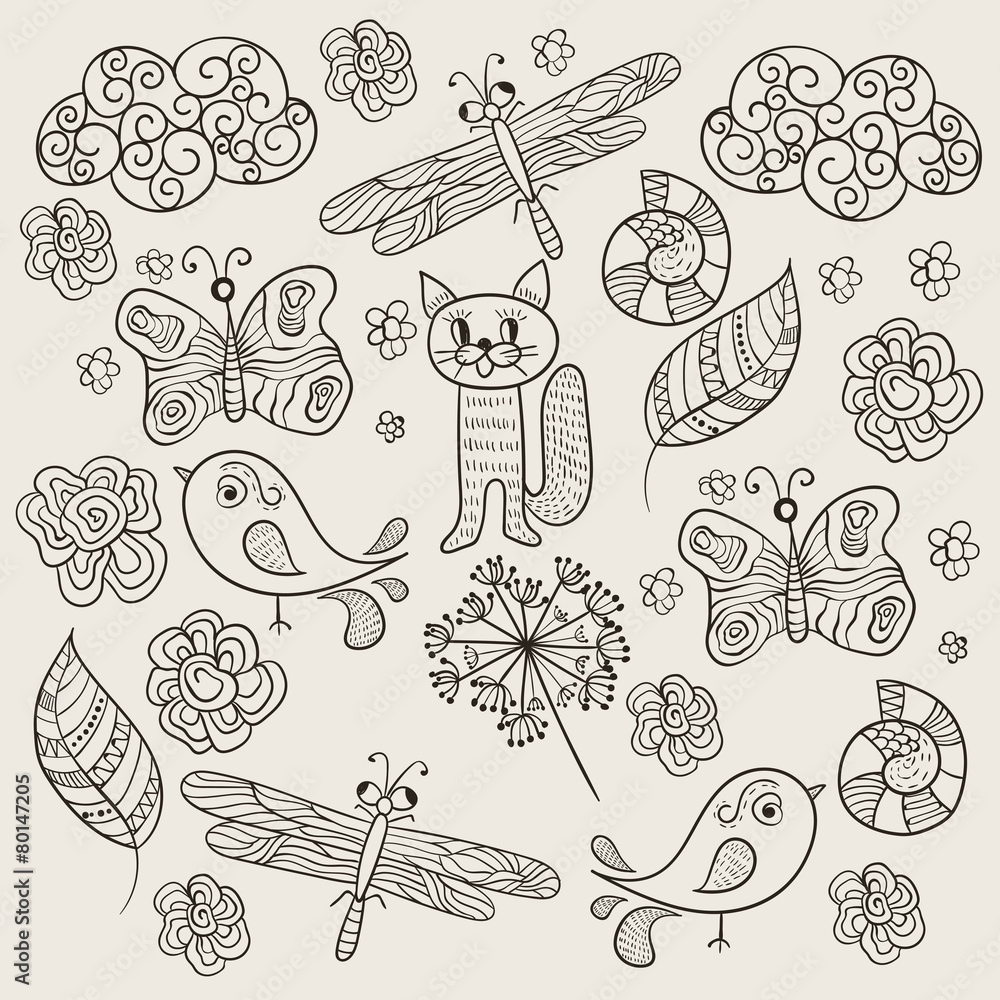 Vector Pattern with Simple Drawings Vector Pattern with Simple Drawings