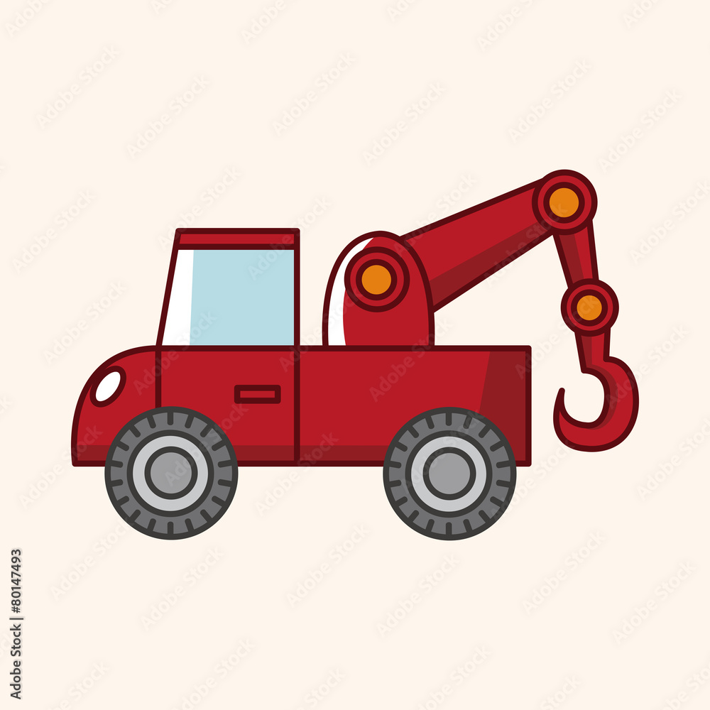 transportation tow truck theme elements