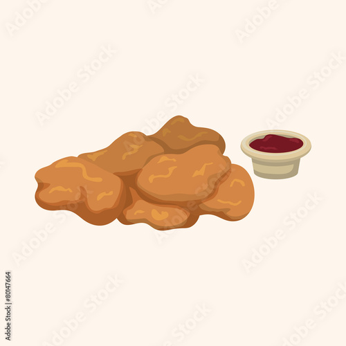 Fried foods theme chicken nuggets elements