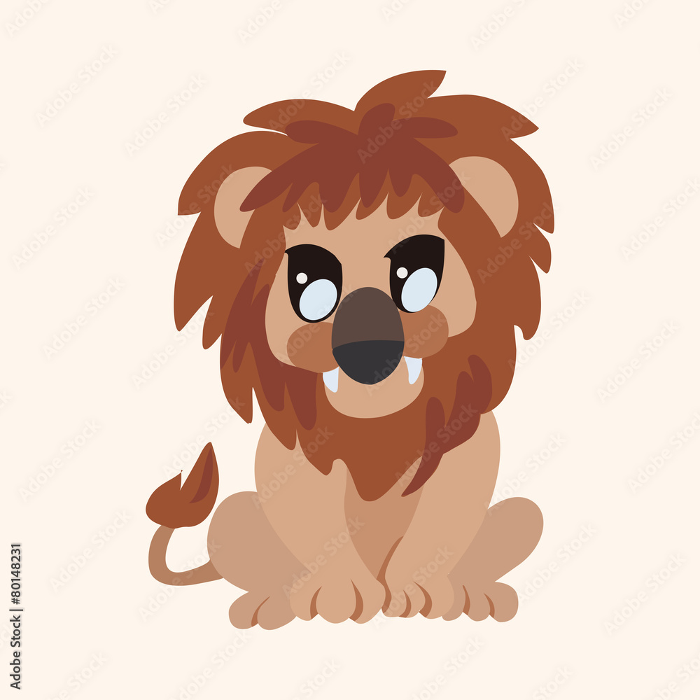 Fototapeta premium animal lion cartoon theme elements