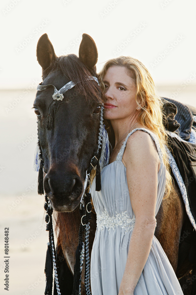 Fototapeta premium sexy woman with horse