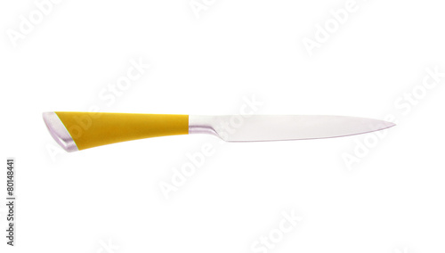 Orange Steel Kitchen Knife. Isolated
