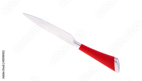 Red Steel Kitchen Knife. Isolated