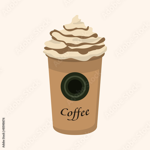 ice floating coffee theme elements