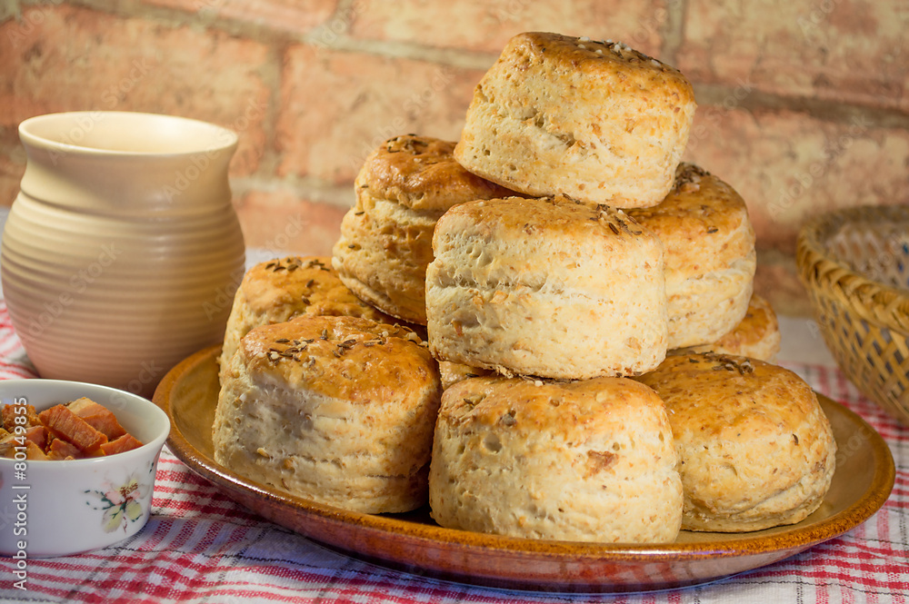 Fototapeta premium Homemade round salt cakes
