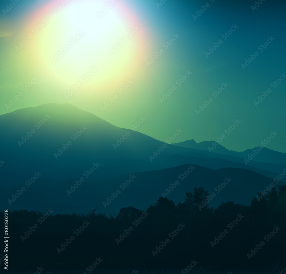 Fototapeta premium Mountains silhouette