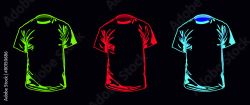 Neon color template T-shirts Designs Set in vector