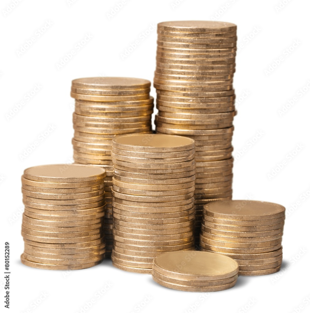 Coins. set coins on white background Coins. set coins on white background
