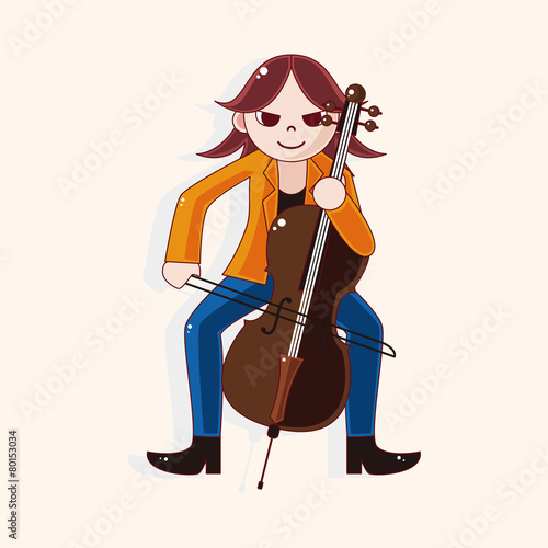 character musician cellist theme elements