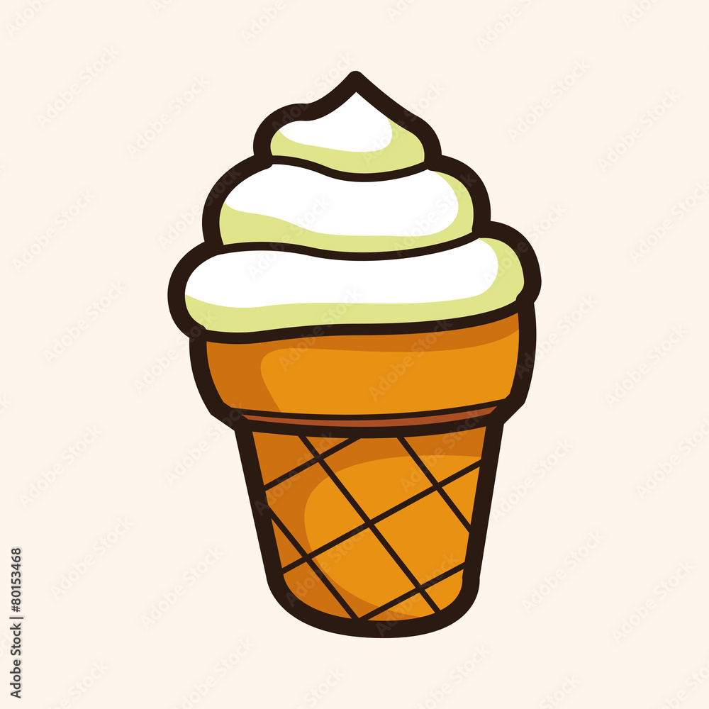 ice cream cartoon theme elements