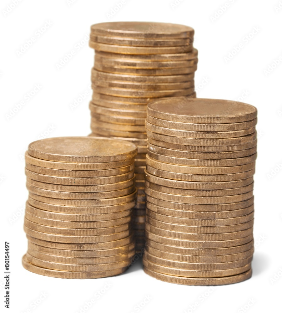 Coins. set coins on white background Coins. set coins on white background