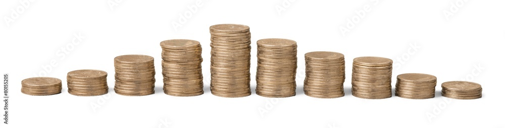 Coins. set coins on white background Coins. set coins on white background