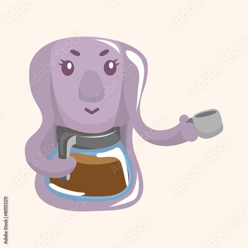Home appliances theme coffee machine elements