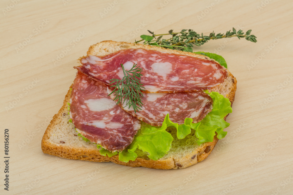 Salami sandwich