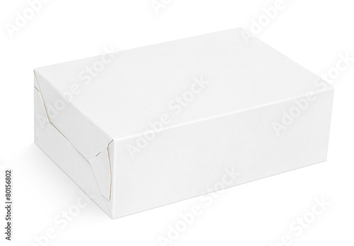 Blank cardboard box isolated on white with clipping path