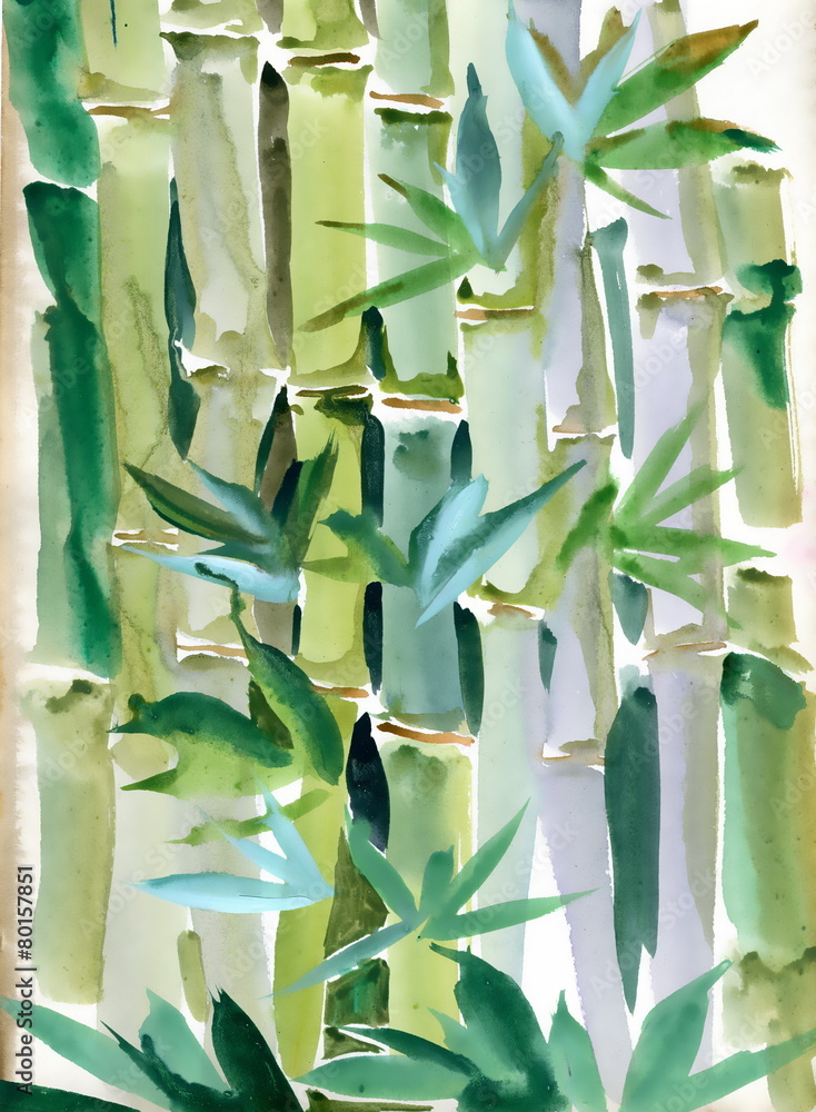 Obraz premium Watercolor bamboo